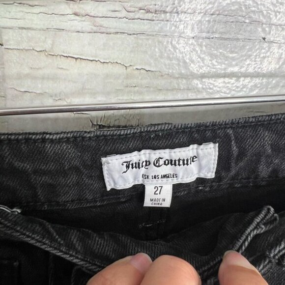 JUICY COUTURE Black Wash Lunita High Rise Wide Leg Jeans - Picture 5 of 8